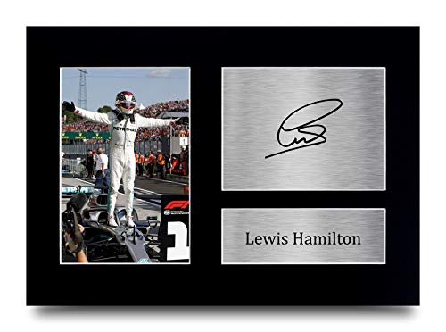HWC Trading Lewis Hamilton - Fotografía firmada A4 con autógrafo impreso para Mercedes F1 (Sin marco)