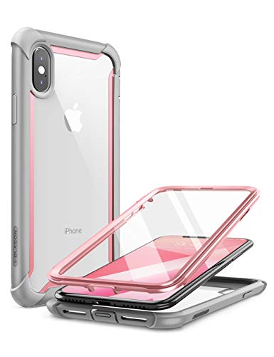 i-Blason Funda iPhone XS MAX [Ares] 360 Grados Case Carcasa Completa con Protector de Pantalla Incorporados para Apple iPhone XS MAX Rosa