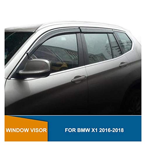 JHDS Derivabrisas para BMW X1 2016 2017 2018 Ventana Lateral Devlectores Ventana Ventilador Ventas De Ventilación Santa Deflector De Lluvia Guardias Hxjh Lluvia Visera Deflectora