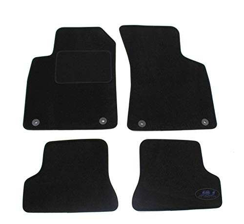 J&J AUTOMOTIVE | Alfombras de suelo negro terciopelo para Audi TT 8N 2000-2007 4 unidades