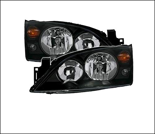 Juego de faros delanteros compatibles con Ford Mondeo MK3 2000 2001 2002 2003 2004 2005 2006 2007 VP145 Faros TFL lado del conductor y del pasajero, luces delanteras del coche, LHD negro