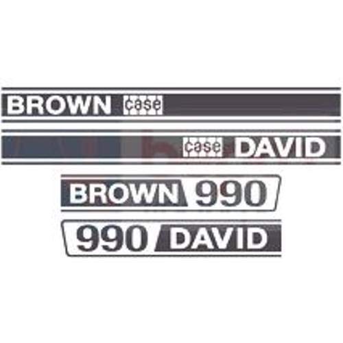 Juego de pegatinas blancas y negras para David Brown 990 (case) K949207