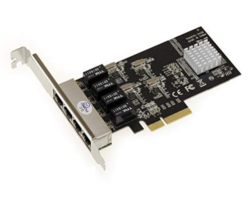 Kalea Informatique - Tarjeta controladora PCI Express (PCIE) (4 puertos RJ45 Gigabit Ethernet 10/100/1000 Mbps, Full Duplex, Wake On Lan, Quadruple Chipset REALTEK