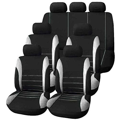 kangsheng Funda de asiento de coche para Volvo V50 Ford Fiesta Daewoo Nexia Seat Leon Fr Lada Kalina Car styling Auto Accesorios (gris negro, 13 juegos)