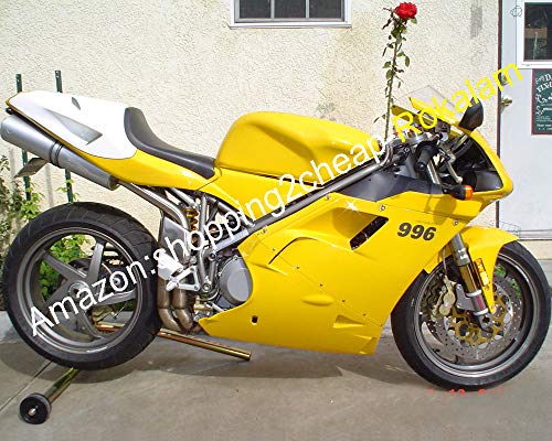 Kit de recambio para carrocería de moto para carenado Ducati 748 996 1996-2002 carenados blancos amarillos (moldeo por inyección)
