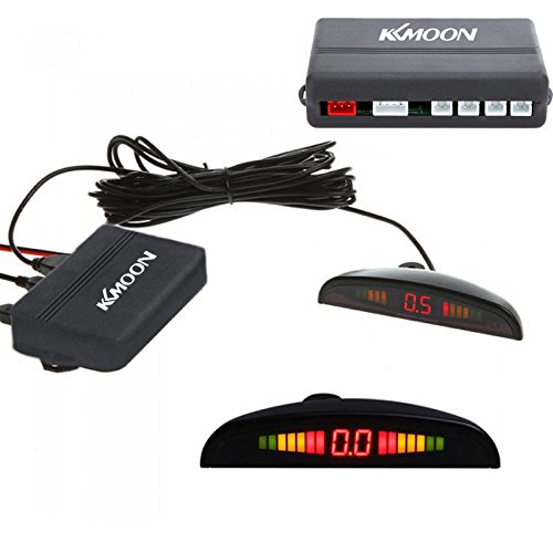 KKmoon Radar Sistema de Sensor de Aparcamiento con LED Retroiluminacion Pantalla + 4 Sensores Rojo