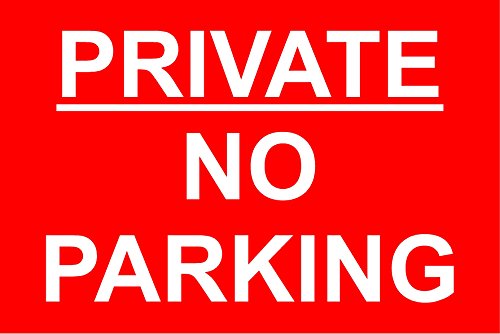 KPCM Display Panneau Inscription Private no parking  [en anglais] 200 x 300 x 2 mm