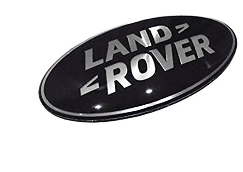 Land Rover negro y plata delantera parrilla emblema. Tamaño: 86 mm x 43 mm