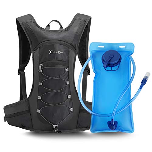 LINGSFIRE Mochila de hidratación de 2L con bolsa de bicicleta de vejiga de hidratación para correr al aire libre Ciclismo Senderismo , Mochila de agua con sistema de hidratación para hombresy mujeres
