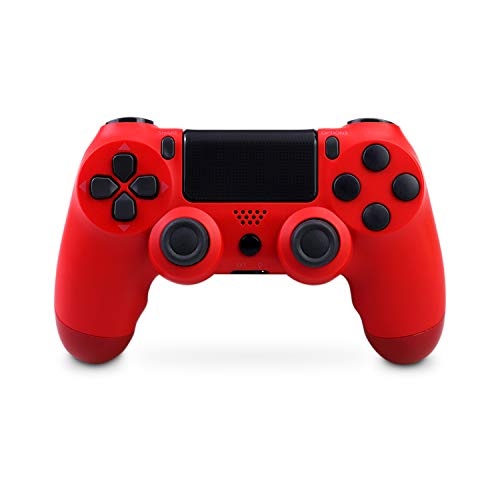 Mando Inalámbrico para PS4, Mando Inalámbrico Gamepad Doble Vibración Seis Ejes Mando Game Compatible con Playstation 4/PS4 Slim/PS4 Pro (rojo)