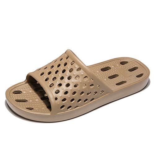MAYI Zapatillas para Unisex Adultos Antideslizantes Zapatillas de baño con Puntos de Masaje Sandalias de Verano ahuecadas Zapatillas para Damas, marrón,37 EU