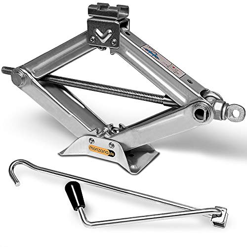 Monzana Gato de Tijera 1,5T Elevador Tijera con manivela para Coche Compacto Acero galvanizado Monzana Gato de Tijera 1,5T Elevador Tijera con manivela para Coche Compacto Acero galvanizado