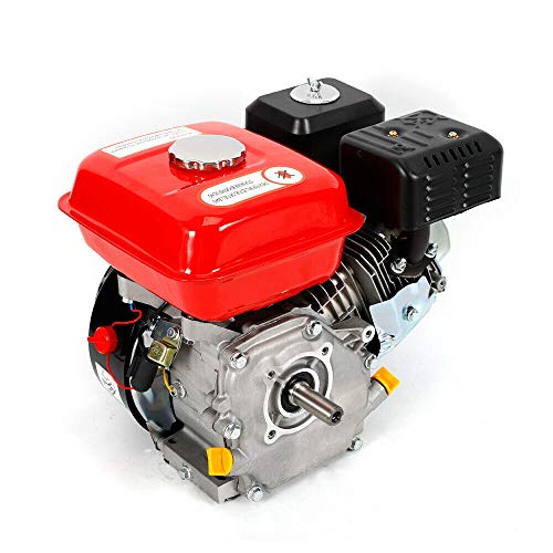 Motor de gasolina de 7,5 CV, motor de kart industrial de 4 tiempos, 1 Cilindro, 3.600 rpm (negro rojo)