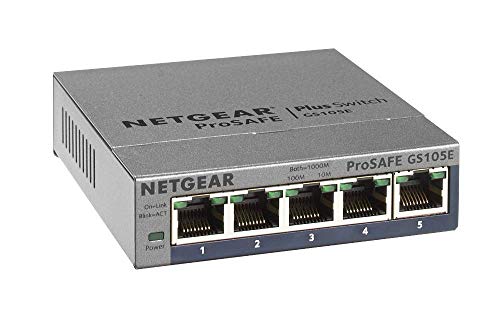 Netgear GS105E-200PES - Switch de red conmutador Smart Managed Plus gestionable (5 puertos Gigabit)