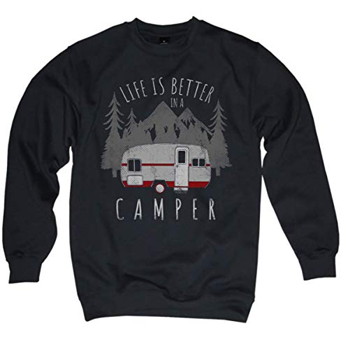 NG Articlezz Life is Better In A Camper - Jersey para hombre (tallas S-3XL) Negro/negro. S