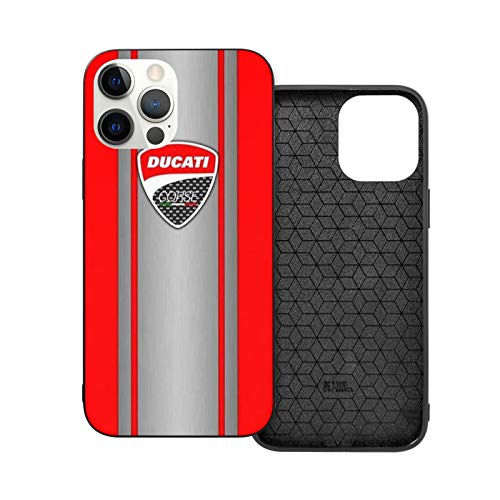 NGNHMFD Ducati Corse Steel Skin Compatible con iPhone 11 Pro MAX 12 Pro MAX Mini SE 2020 6/6s 7/8 Plus X XS XR Funda Negro Teléfono Funda