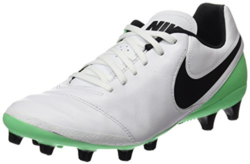 Nike Tiempo Genio II Leather AG-Pro, Zapatillas de Trail Running Hombre, (White/Black/Electro Green), 41 EU