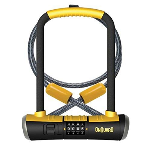ONGUARD On - Guard Candado de grillete, tamaño 115 mm x 230 mm x 13 mm + 120 cm x 10 mm, Color Negro ONGUARD On - Guard Candado de grillete, tamaño 115 mm x 230 mm x 13 mm + 120 cm x 10 mm, Color Negro