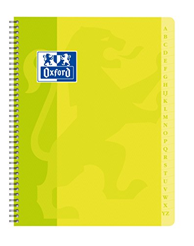 Oxford 100102669 - Agenda directorio con espiral, 17 x 22 cm, 100 páginas, cuadrícula pequeña de 5 x 5 mm, colores surtidos