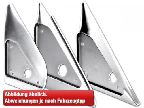 Placa adaptadora para espejo FK, acabado cromado, para Opel Calibra, año de fabricación 1990 – 1997 para todos los espejos deportivos FK, manual + eléctrico (3 pines)