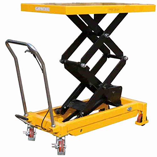 Plataforma elevadora de doble pantógrafo manual carro con superficie de elevación fija elevador de tijera de doble efecto 1220 x 610 mm gran elevación altura 1500 mesa elevadora 700 kg NP70DF