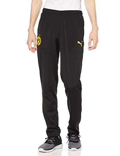 PUMA BVB Training Pants with Zip Pockets Chándal, Hombre, Puma Black-Cyber Yellow, M