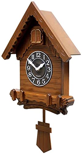 Reloj de Pared de Cuco, Reloj de Pared Moderno con péndulo, Voces de Aves Naturales o Llamadas de Cuco, decoración del hogar diseño Natural Simple, Blanco a