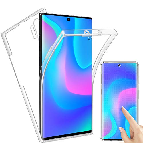 Reshias Funda para Samsung Galaxy Note 10 Plus, Transparente TPU Silicona + PC 2 en 1 360°Full Body Anti-Arañazos Protectora Carcasa Case Cover para Samsung Galaxy Note 10+