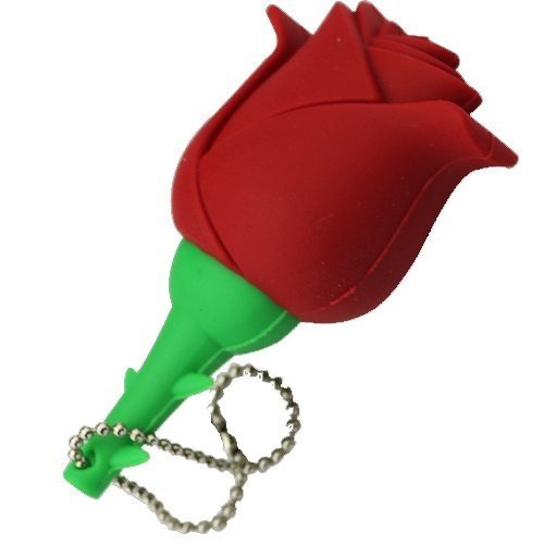 Rosa Roja Amor 16 GB - Red Rose Love - Memoria Almacenamiento de Datos – USB Flash Pen Drive Memory Stick