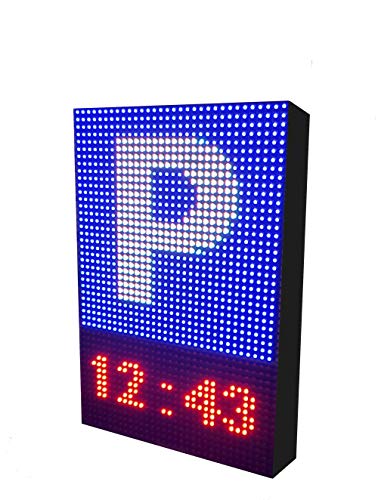 Rótulo LED programable Especial Parking (32x48 cm) / Pantalla LED RGB / Cartel LED electrónico Negocios / Letrero LED Luminoso publicitario Exterior / Display Parking para aparcamientos garajes
