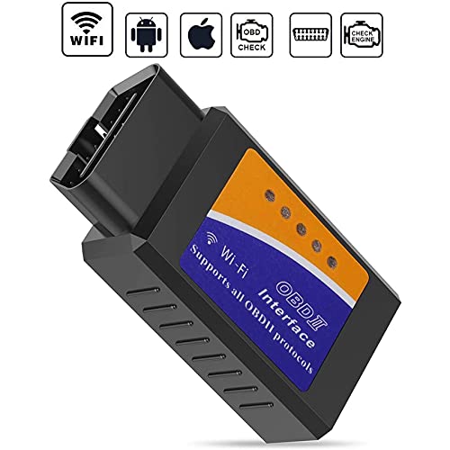 Rpanle Escáner de Diagnóstico de Coche para OBD II, WiFi OBD2 Detector De Fallas De Automóvil, Soporte Android/iOS/Windows Herramienta de diagnóstico, Adecuado para la Mayoría de los Coches