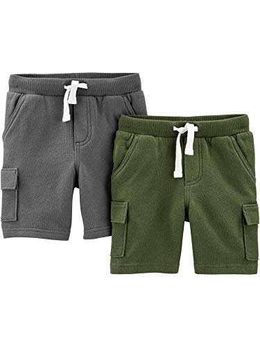 Simple Joys by Carter's Multi-Pack Knit Infant-and-Toddler-Shorts, Azul Marino/Verde Oliva, 5 años, 2