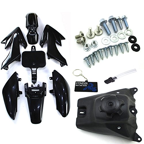 STONEDER Kit de depósito + guardabarros negro para Honda XR50 CRF50 Pit Dirt Trail Motor Bike