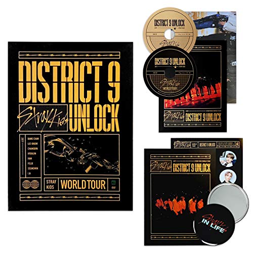 STRAY KIDS World Tour DVD [DISTRICT 9 : UNLOCK] IN SEOUL DVD 2 DISC + Photobook + Sticker + Folding Poster