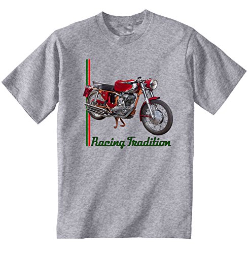 TEESANDENGINES Ducati 200 Elite 1959 Inspired Camiseta Gris para Hombre de Algodon Size Xlarge