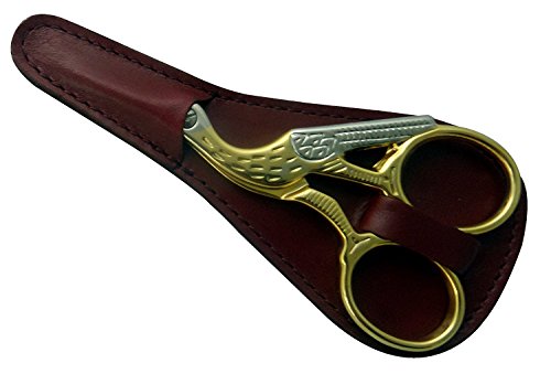 Tenartis 376 Tijeras para Bordar con Mango Dorado 9 cm Calidad Profesional con Funda en Piel Borgoña - Made in Italy Tenartis 376 Tijeras para Bordar con Mango Dorado 9 cm Calidad Profesional con Funda en Piel Borgoña - Made in Italy