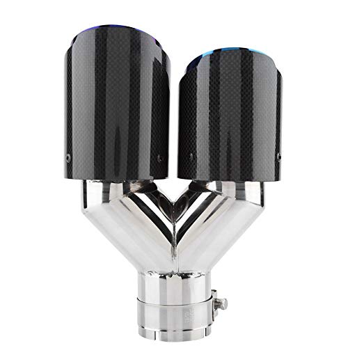 Tubo de Escape del Automóvil, Estilo de Fibra de Carbono Universal en Forma de Y de Doble Salida Tubo de Escape Punta del Silenciador Cola Cola Garganta 63-8 Tubo de Escape del Automóvil, Estilo de Fibra de Carbono Universal en Forma de Y de Doble Salida Tubo de Escape Punta del Silenciador Cola Cola Garganta 63-8