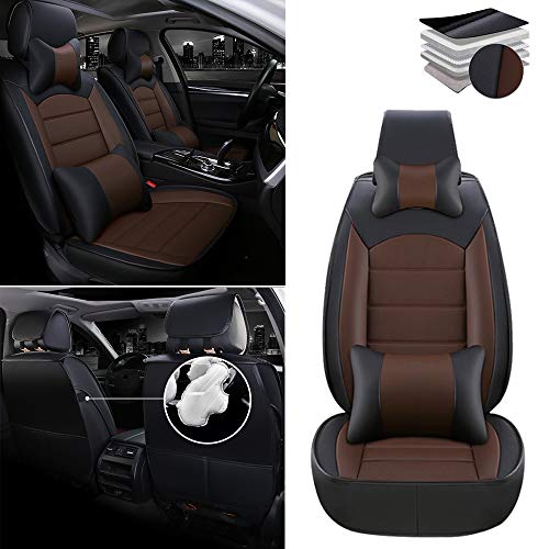 Tuqiang Fundas para asientos de coche para Volkswagen Beetle Jetta Polo Golf CC Passat, piel sintética, impermeable, fila delantera, color negro