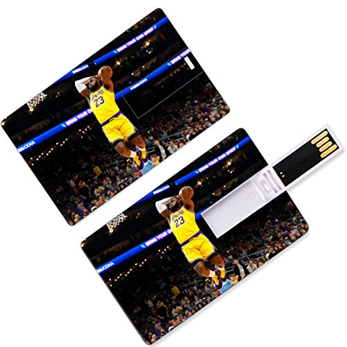 Unidades USB Flash Thumb Drives LeBron Los Angeles Basketball Player 23 Forma de tarjeta de crédito King James Lakers Super Star Playoffs Equipo doble U Disco Memory Stick Almacenamiento Cleveland Mia