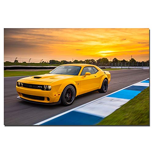 Unknow Dodge Challenger SRT Hellcat Car Poster, Art of Wall Prints On Canvas, Decorative Paintings For Furniture Home No Frame 40x60cm