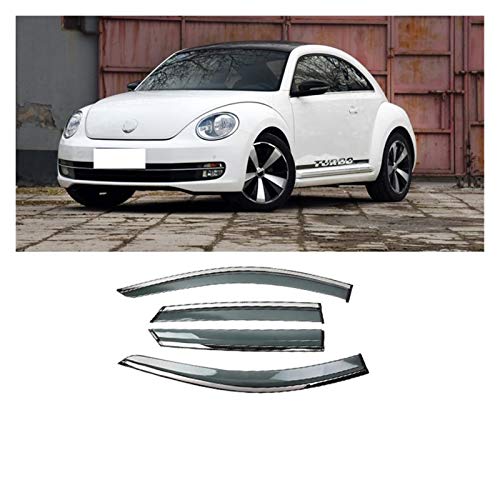 Ventanillas Viento y Lluvia para Volkswagen Beetle 2011-2017 Ventana de plástico Ventas de Ventas Sombras Sun Rain Deflector Guard Case Styling Derivabrisas Deflectores (Color : Claro)