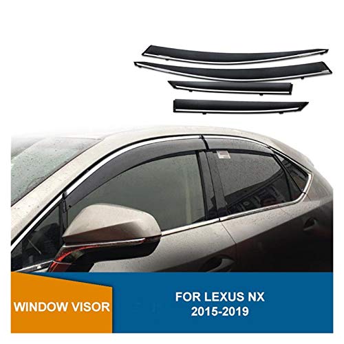 Ventanillas Viento y Lluvia Visa de Viento Deflectores Guardias de Lluvia PC Window Shields Sun Rain Flectores Guardias para Lexus NX 2015 2016 2017 2018 2019 Derivabrisas Deflectores