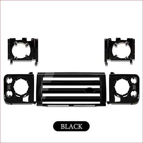 Victorious Automotive Black Front Kit Abs Medio Rejilla delantera y alrededores y soportes para Land Rover Defender 90 110