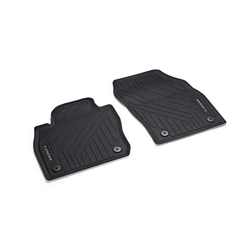 Volkswagen 2GM06150282V - Alfombrillas de Goma para Todas Las Condiciones climáticas, 2 Alfombrillas Delanteras de Goma, con Texto T-Cross