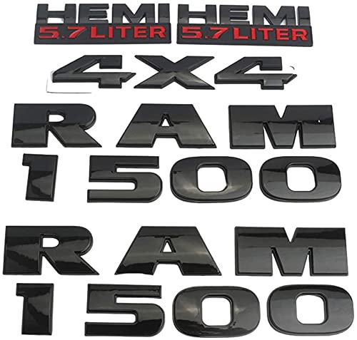 XYY RAM 1500 Hemi 5.7liter Car Decorativo Logo Letra Metal Car Tailgate Emblem Sticker Accesorios Decorativos para Dodge RAM 1500 Hemi 5.7liter