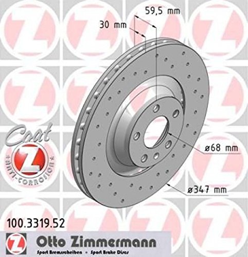 Zimmermann 100,3319.52 Freno de Disco Delantero, Perforado, Sport Coat Z