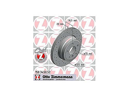 Zimmermann 150,3450.52 Disco de Freno Trasero, Perforado, Sport Coat Z