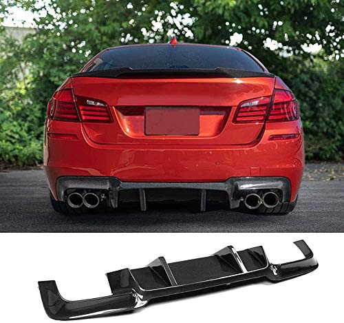 ZQADTU Difusor de Parachoques Trasero de Coche para BMW 5 Series F10 M5 2012-2016, alerón de Parachoques Trasero ABS de Fibra de Carbono Kit de protección del Cuerpo del Divisor de Labios Trasero