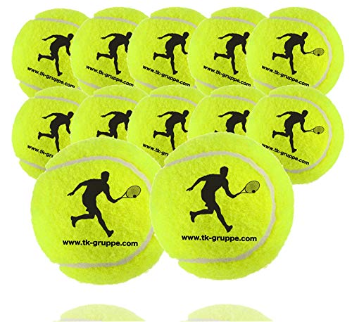 12 pelotas de tenis para competición y entrenamiento - pelota de tenis amarilla para todas las superficies - pista de tierra batida y pasillo - con red de tenis 12 pelotas de tenis para competición y entrenamiento - pelota de tenis amarilla para todas las superficies - pista de tierra batida y pasillo - con red de tenis