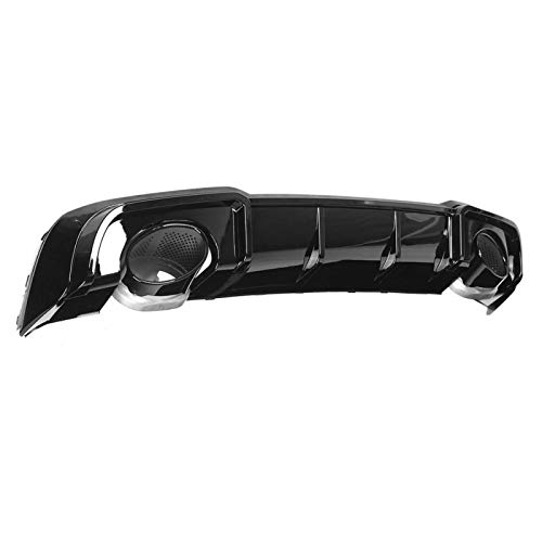 ABS duradero negro cromado carbono decoración punta de escape + parachoques trasero labio exterior automático para coche(Bright black)